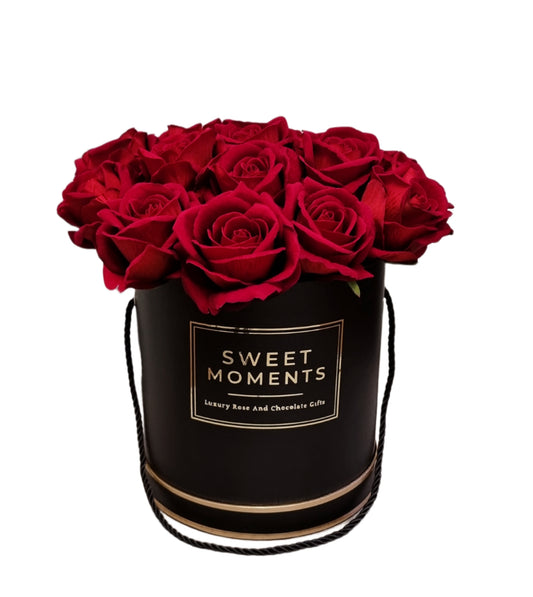 Luxury Large Velvet Artificial Red Rose Hat Gift Box