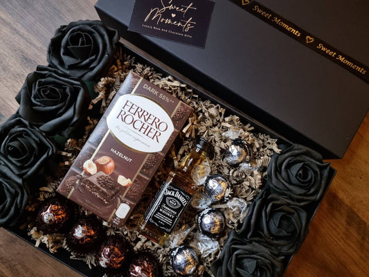 Luxury Black Rose Chocolate Gift Box, Jack Daniels Birthday Gift For  Him Hamper, Men, Her, Best Man, Usher, Father, Valentine's Day Present